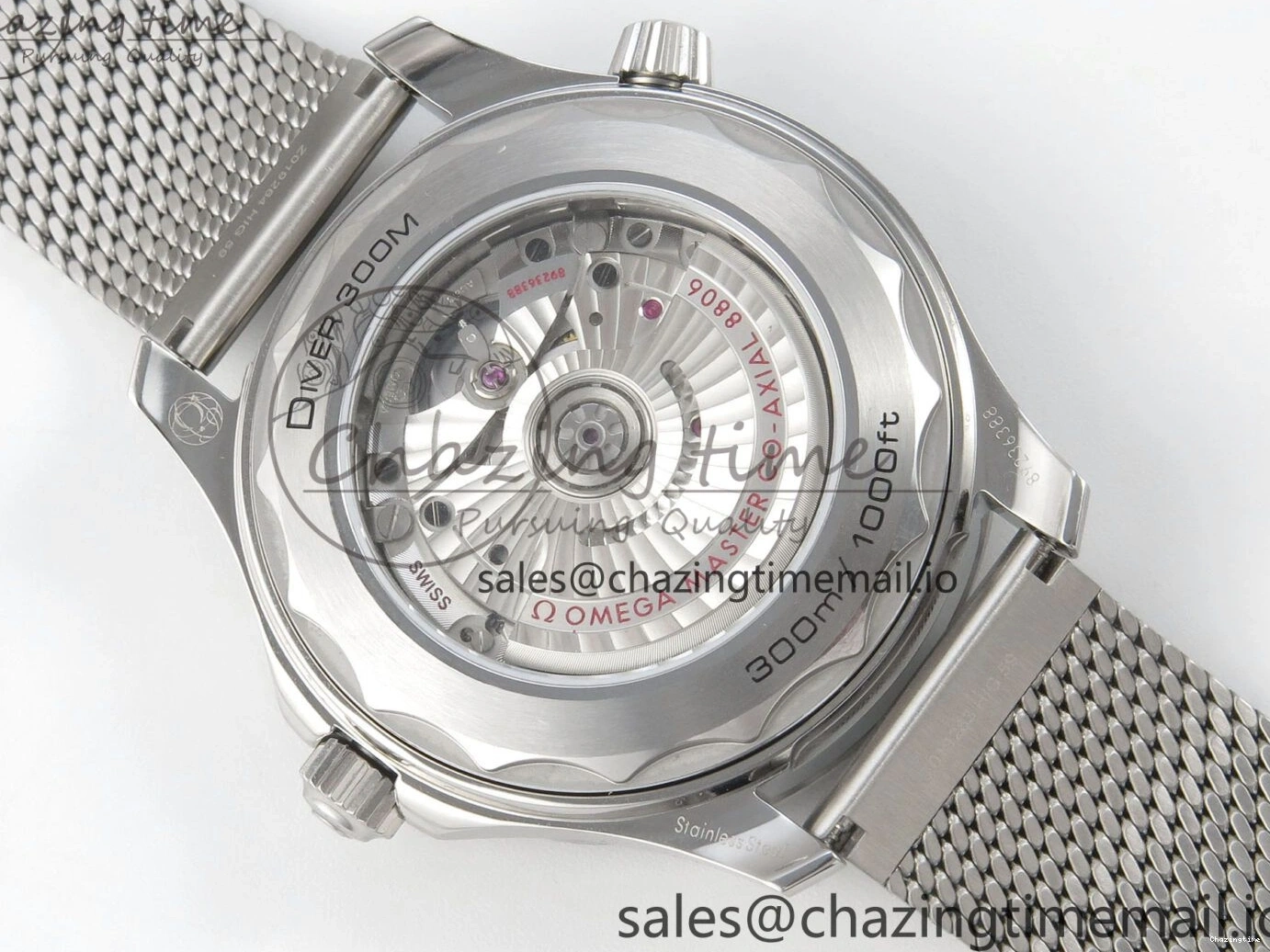 0225 Seamaster 300M 42mm SS VSF Best Edition Black Dial On Mesh Bracelet A Stretchable 7658